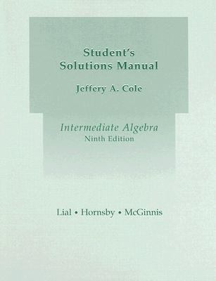 Intermediate Algebra, Student's Solutions Manual 032115911X Book Cover