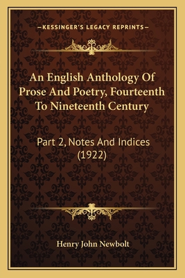 An English Anthology Of Prose And Poetry, Fourt... 1164153358 Book Cover