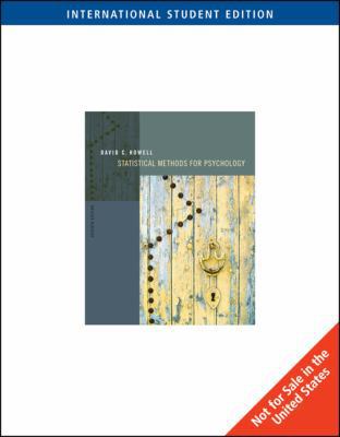 Statistical Methods for Psychology. David C. Ho... 0495597856 Book Cover