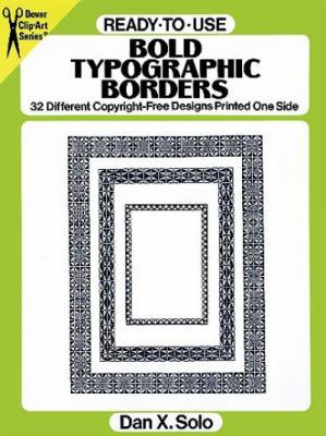 Ready-To-Use Bold Typographic Borders: 32 Diffe... 0486285235 Book Cover