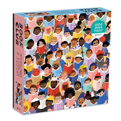 Galison Book Club Puzzle, 1,000 Pieces, 20” x 27'' – Colorful, Humorous Illustration of Hundreds of People Reading Books - Thick, Sturdy Pieces – Challenging, Makes a Great Gift