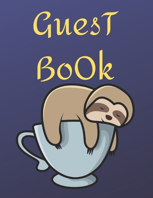 Guest Book sloth: color sloth Cover, Rustic Guest book For Wedding, for baby shower,for graduation,for birthday party,for house warming,for ... lover ,cute sloth,celebration party
