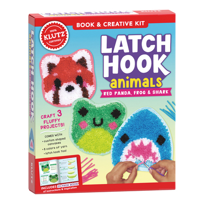 Latch Hook Animals: Red Panda, Frog & Shark 1546176160 Book Cover