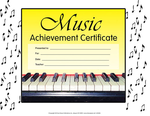 Music Achievement Certificate 1495080870 Book Cover
