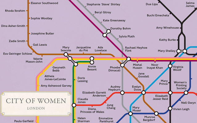 City of Women London Tube Wall Map (A2, 16.5 X ... 1642594571 Book Cover