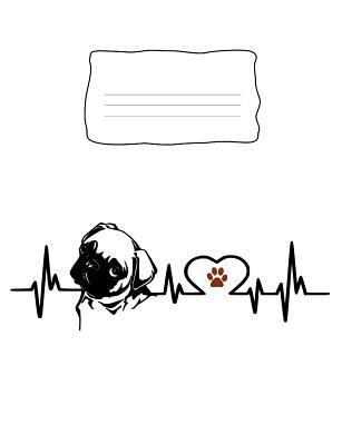 Composition Notebook: Pug Dog Heartbeat EKG Hea... 1073082660 Book Cover