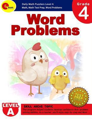 Word Problems 4th Grade: Word Problems Grade 4 Daily Math Puzzlers Level a ( and Webinar ) for 2nd, 3rd, 4th, Homeschool Grade 1984209914 Book Cover