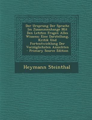 Der Ursprung Der Sprache Im Zusammenhange Mit D... [German] 1295435233 Book Cover