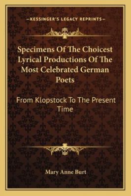 Specimens of the Choicest Lyrical Productions o... 1163304670 Book Cover