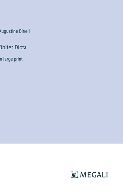 Obiter Dicta: in large print 3387064675 Book Cover