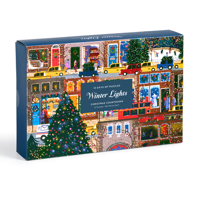 Hardcover Joy Laforme Winter Lights 12 Days of Puzzles Holiday Countdown Book