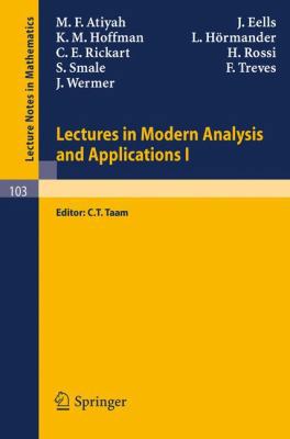 Lectures in Modern Analysis and Applications I 3540046224 Book Cover
