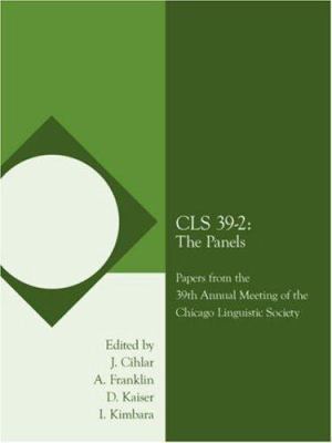 CLS 39-2: The Panels: Papers from the 39th Annu... 1434304329 Book Cover