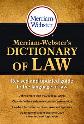 Merriam-Webster's Dictionary of Law 0877797358 Book Cover