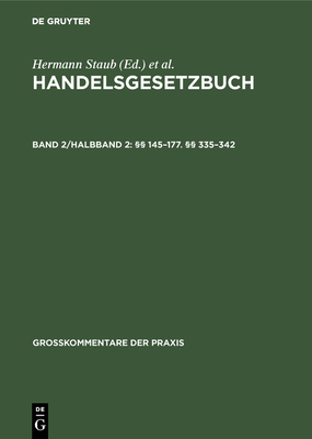 §§ 145-177. §§ 335-342 [German] 3110988267 Book Cover