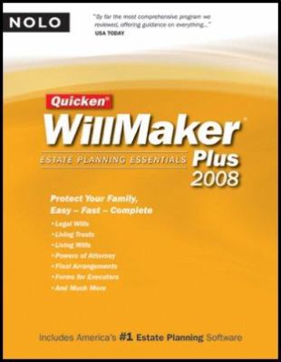 Quicken Willmaker Plus 2008 Edition: Estate Pla... 1413307167 Book Cover