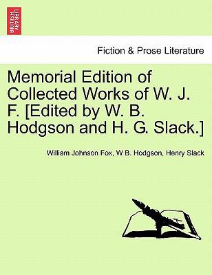 Memorial Edition of Collected Works of W. J. F.... 1241109060 Book Cover