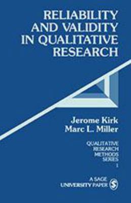 Reliability and Validity in Qualitative Research 0803925603 Book Cover
