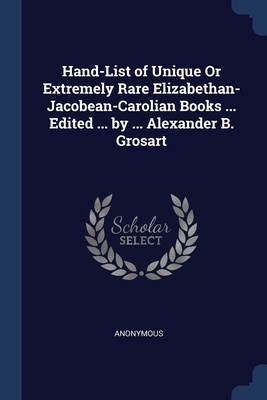 Hand-List of Unique Or Extremely Rare Elizabeth... 1297805275 Book Cover