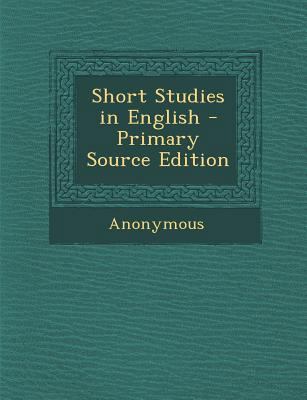 Short Studies in English 1287405568 Book Cover