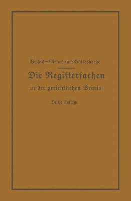 Die Registersachen Handelsregister Genossenscha... [German] 3662371626 Book Cover