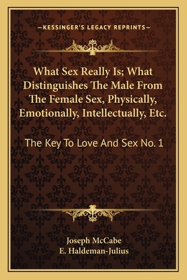 What Sex Really Is; What Distinguishes The Male... 116314665X Book Cover