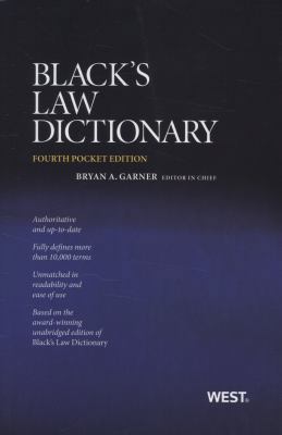 Black's Law Dictionary: Pocket Edition 0314275444 Book Cover