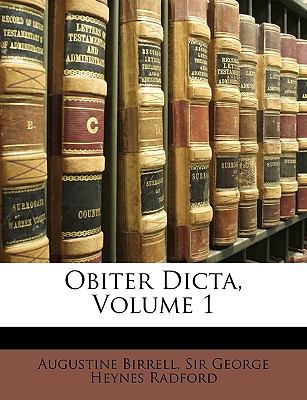 Obiter Dicta, Volume 1 1149076186 Book Cover