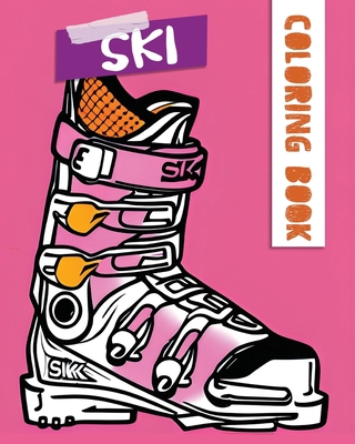 Easy Flow Coloring Book, Alpine Ski Art [Multiple languages] 1998930211 Book Cover