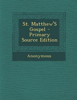 St. Matthew's Gospel 1287392997 Book Cover