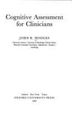 Cognitive Assessment for Clinicians 019262394X Book Cover