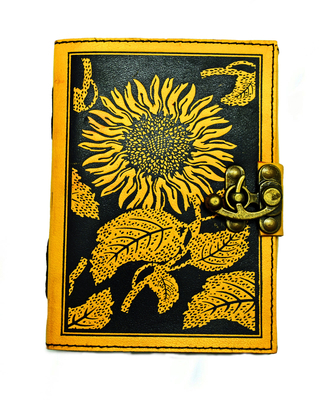Sunflower Embossed Leather Journal B08YNLXZH3 Book Cover