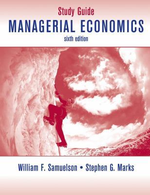 Managerial Economics, Study Guide 0470423463 Book Cover