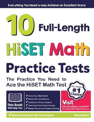 10 Full Length HiSET Math Practice Tests: The P... 1637193963 Book Cover