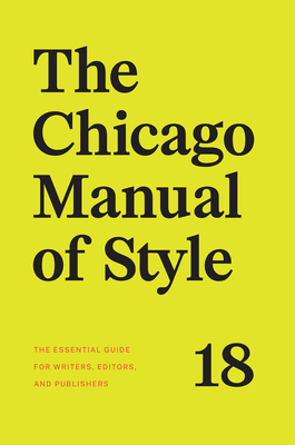 The Chicago Manual of Style, 18th Edition 0226817970 Book Cover