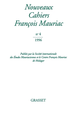 Nouveaux cahiers François Mauriac n°04 [French] 2246531918 Book Cover