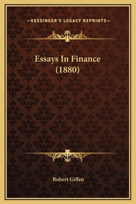 Essays In Finance (1880) 116932858X Book Cover