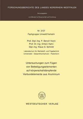 Untersuchungen Zum Fügen Von Befestigungselemen... [German] 3531031279 Book Cover