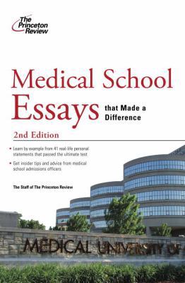 Medical School Essays That Made a Difference 0375428798 Book Cover