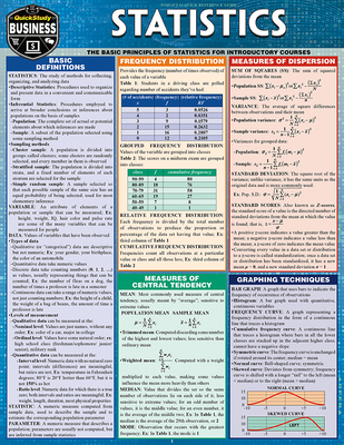 Statistics: A Quickstudy Laminated Reference Guide 1572229446 Book Cover