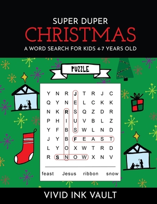 SUPER DUPER Christmas - A Word Search for Kids ... B08Y4RQJ26 Book Cover