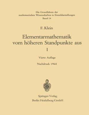 Elementarmathematik Vom Höheren Standpunkte Aus... [German] 3662116537 Book Cover
