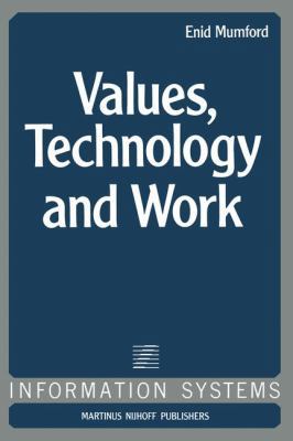 Values, Technology and Work 940098345X Book Cover