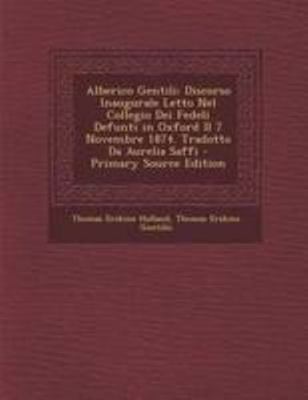 Alberico Gentili: Discorso Inaugurale Letto Nel... [Italian] 1295139855 Book Cover