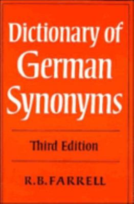 Dictionary of German Synonyms 0521290686 Book Cover
