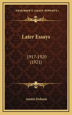 Later Essays: 1917-1920 (1921) 1164253727 Book Cover