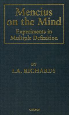 Mencius on the Mind: Experiments in Multiple De... 0700704345 Book Cover