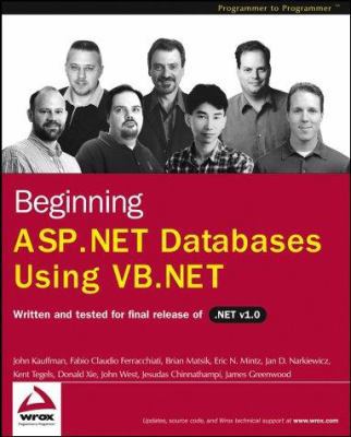 Beginning Asp.Net Databases Using Vb.Net 076454375X Book Cover