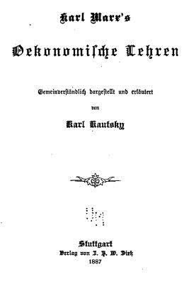Karl Marx's Oekonomische Lehren [German] 1535015527 Book Cover