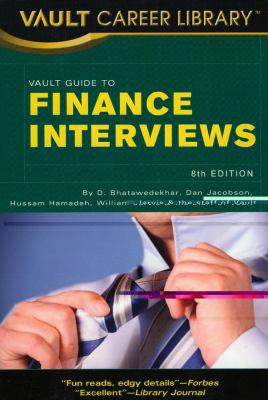 Vault Guide to Finance Interviews (Vault Career... 1581316771 Book Cover